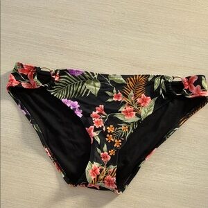 Shade & Shore Floral Bikini Bottom - Black, Pink, Green, Orange, Purple